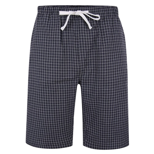 Bigdude Woven Check Pyjama Shorts White/Navy